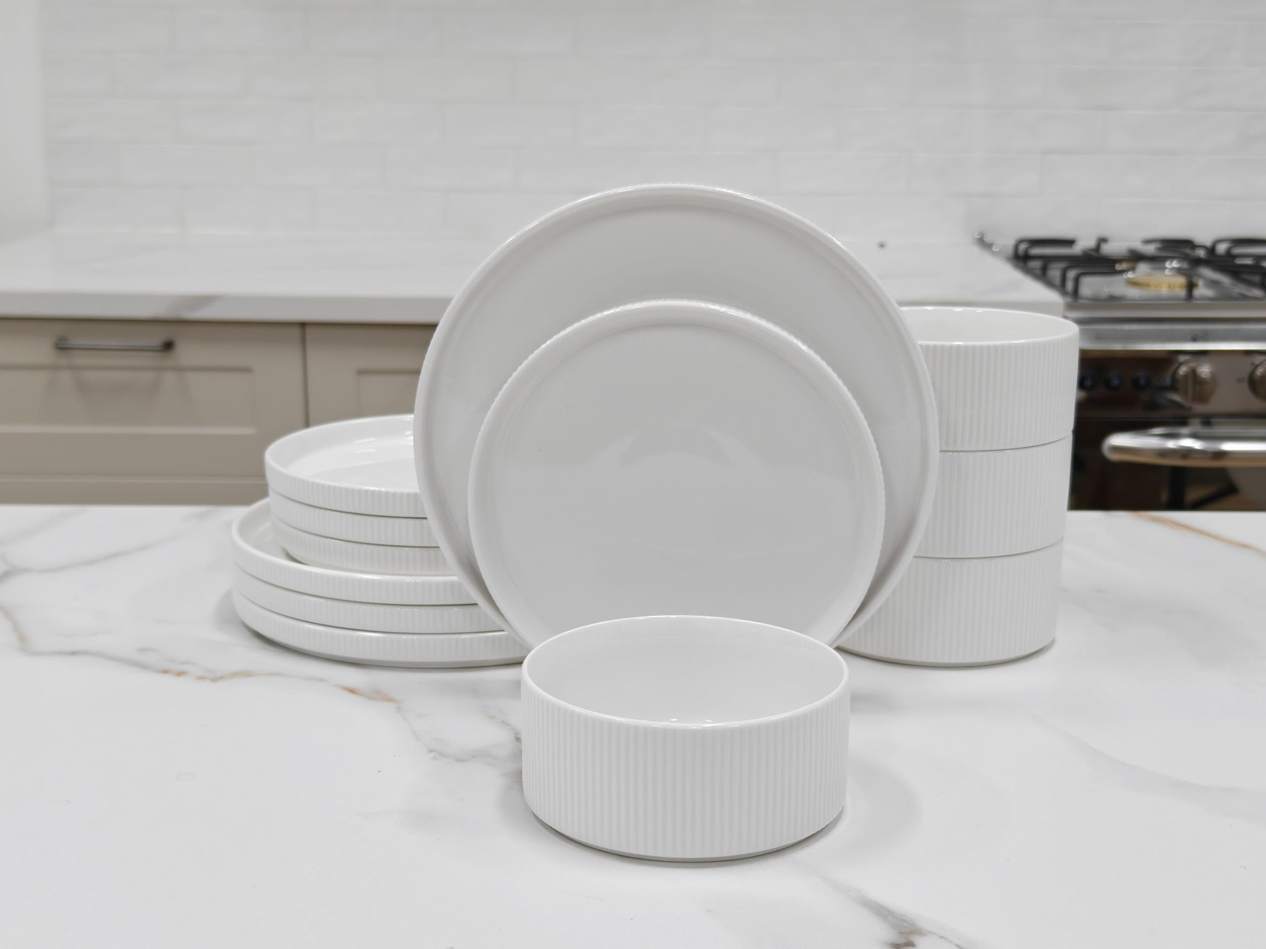 12-piece set, tableware for 4 people, tableware combination, bowl and ...