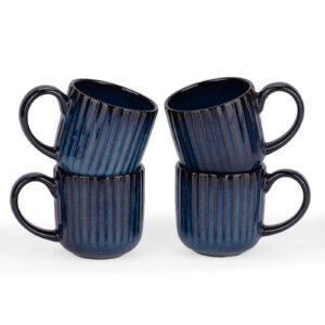 Starlight Series 4 Pieces Mug Set,  Double Reactive Glaze, Sturdy & Stackable