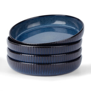 Starlight Series 4 Pieces Pasta Bowl Set，Double Reactive Glaze, Sturdy & Stackable