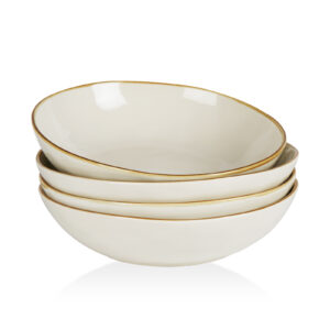 Large Pasta Bowls Set of 4, Ocean Round 8.5" Pasta Serving Bowl Large Dinner Bowls, Kitchen Bowl Set, Microwave and Dishwasher Safe, Scratch Resistant