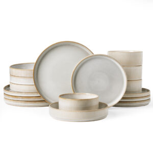 Richmount Star Series 16 Pieces Dinnerware Set with 8.1" Pasta Bowls, Service for 4